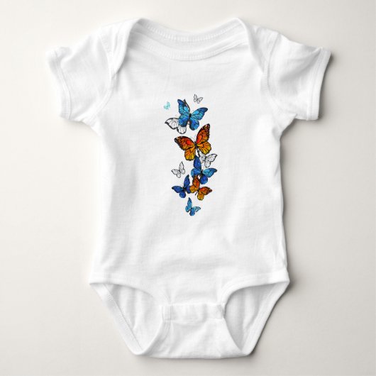 Vliegende Vlinders Morpho en Monarch Romper (Voorkant)