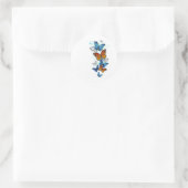 Vliegende Vlinders Morpho en Monarch Ronde Sticker (Tas)