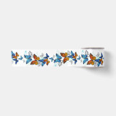 Vliegende vlinders Morpho en Monarch Satijnen Lint (Voorkant)
