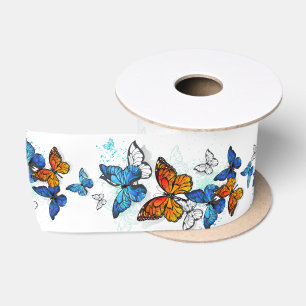 Vliegende vlinders Morpho en Monarch Satijnen Lint