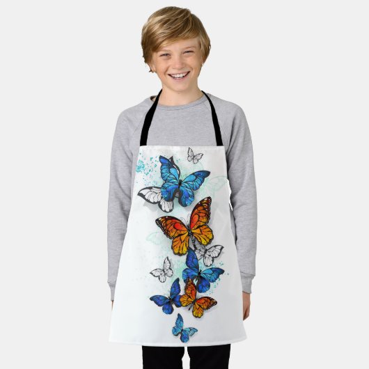 Vliegende Vlinders Morpho en Monarch Schort (Gedragen)