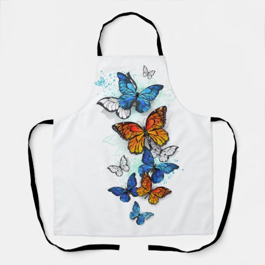Vliegende Vlinders Morpho en Monarch Schort (Voorkant)