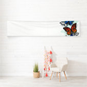 Vliegende Vlinders Morpho en Monarch Spandoek (Insitu)