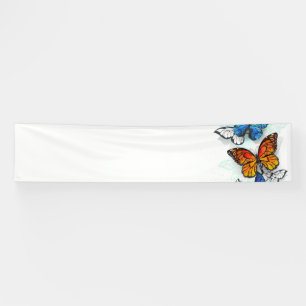 Vliegende Vlinders Morpho en Monarch Spandoek