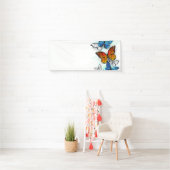 Vliegende Vlinders Morpho en Monarch Spandoek (Insitu)