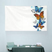 Vliegende Vlinders Morpho en Monarch Spandoek (Beurs)