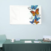 Vliegende Vlinders Morpho en Monarch Spandoek (Beurs)