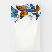Vliegende Vlinders Morpho en Monarch Spandoek (Verticaal)