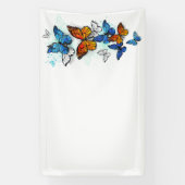 Vliegende Vlinders Morpho en Monarch Spandoek (Verticaal)
