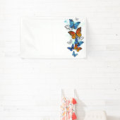 Vliegende Vlinders Morpho en Monarch Spandoek (Insitu)