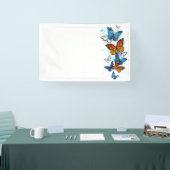 Vliegende Vlinders Morpho en Monarch Spandoek (Beurs)