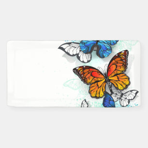 Vliegende Vlinders Morpho en Monarch Spandoek