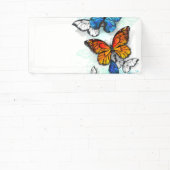 Vliegende Vlinders Morpho en Monarch Spandoek (Insitu)