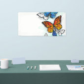Vliegende Vlinders Morpho en Monarch Spandoek (Beurs)