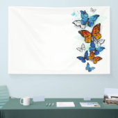 Vliegende Vlinders Morpho en Monarch Spandoek (Beurs)