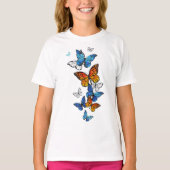 Vliegende Vlinders Morpho en Monarch T-shirt (Voorkant)