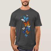 Vliegende Vlinders Morpho en Monarch T-shirt (Voorkant)