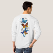 Vliegende Vlinders Morpho en Monarch T-shirt (Achterkant volledig)