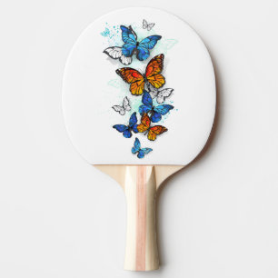 Vliegende Vlinders Morpho en Monarch Tafeltennisbatje