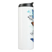 Vliegende Vlinders Morpho en Monarch Thermosbeker (Gedraaid links)