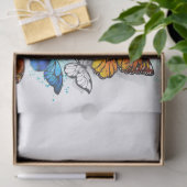 Vliegende Vlinders Morpho en Monarch Tissuepapier (Geschenk)