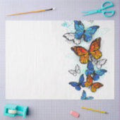 Vliegende vlinders Morpho en Monarch Tissuepapier (Craft)