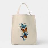 Vliegende Vlinders Morpho en Monarch Tote Bag (Achterkant)