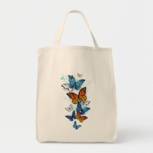 Vliegende Vlinders Morpho en Monarch Tote Bag