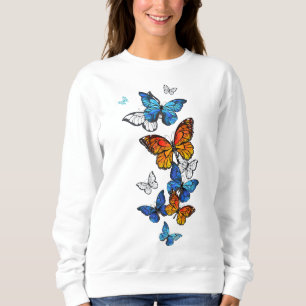 Vliegende Vlinders Morpho en Monarch Trui