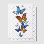 Vliegende Vlinders Morpho en Monarch Vellum Uitnodigingen (Offset (Uitnodiging))
