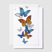 Vliegende Vlinders Morpho en Monarch Vellum Uitnodigingen (Offset)