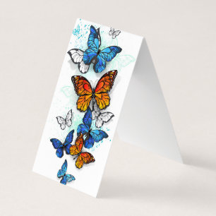 Vliegende Vlinders Morpho en Monarch Visitekaartje