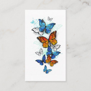 Vliegende Vlinders Morpho en Monarch Visitekaartje