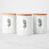 Vliegende vlinders Morpho en Monarch Voedselcontainer Etiket (Flessen)