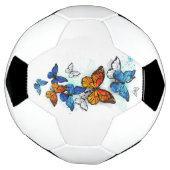 Vliegende Vlinders Morpho en Monarch Voetbal (Gedraaid)