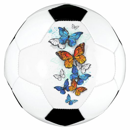 Vliegende Vlinders Morpho en Monarch Voetbal (Voorkant)