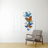 Vliegende Vlinders Morpho en Monarch Wandkleed (In situ)