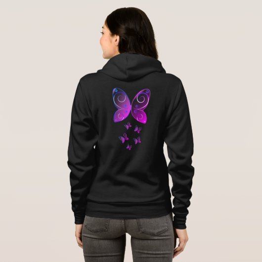 Vliegende Vlinders natuur Hoodie (Achterkant volledig)