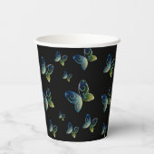 vliegende vlinders natuur papieren bekers (Achterkant)