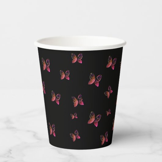 vliegende vlinders natuur papieren bekers (Voorkant)