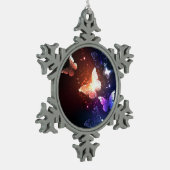 Vliegende vlinders tin sneeuwvlok ornament (Links)