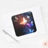 Vliegende vlinders vierkante sticker (Envelop)