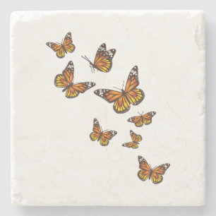 Vliegende vlinders - vlinder over Gardener Ento Stenen Onderzetter