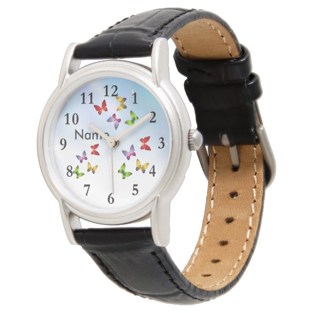 Vliegende vlinders Women's polshorloge Horloge (Gekanteld)