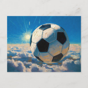 Vliegende Voetbal Bal Kunstwerk (Olie Schilderij N Briefkaart