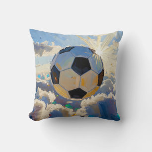 Vliegende Voetbalbal Kunstwerk (Olie Schilderij No Kussen
