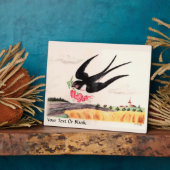 Vliegende vogel met bloemen fotoplaat (Zijkant)