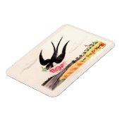 Vliegende Vogel Met Bloemen Magneet (Linkerzijde)