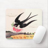 Vliegende vogel met bloemen muismat (Met muis)