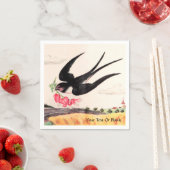 Vliegende vogel met bloemen servetten (Insitu)